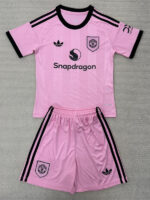 25-26 Man Utd Pink GoalKeeper Kids Soccer Jersey