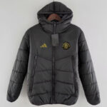 24-25 Man Utd Black Hooded Cotton Coat #棉衣
