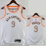23-24 Sa Spurs PARKER #9 White City Edition Top Quality Hot Pressing NBA Jersey