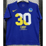 T193 Warriors CURRY #30 Blue High Quality Casual T-Shirt