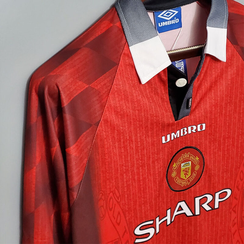 1996 Man Utd Home Long Sleeve Retro Soccer Jersey (长袖) - Image 3