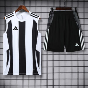 2025 AD White black Tank top and shorts suit