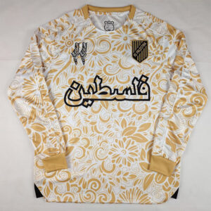 25-26 Palestina FC Yellow White Long Sleeve Training shirts (阿拉伯文)(长袖)
