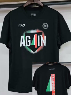 25-26 Napoli Black 4 Times Champion T-Shirt (黑色)