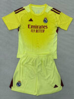 25-26 RMA  Yellow GoalKeeper Kids Soccer Jersey