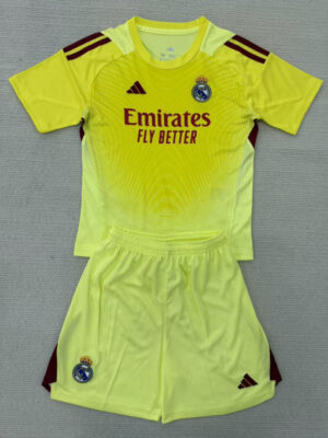25-26 RMA  Yellow GoalKeeper Kids Soccer Jersey