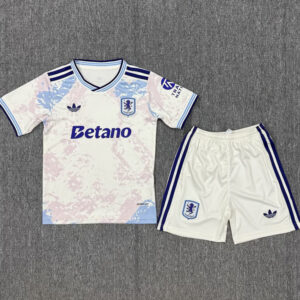 25-26 Aston Villa Third Kids Soccer Jersey