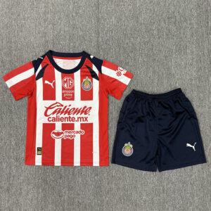 25-26 Chivas Home Kids Soccer Jersey