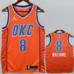 OKC Thunder WILLIAMS #8 Orange Top Quality Hot Pressing NBA Jersey (Trapeze Edition) 飞人版