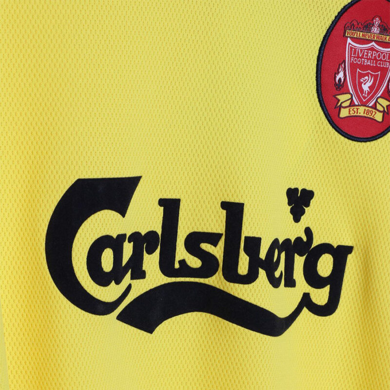 1997-1998 LIV Away Yellow Retro Soccer Jersey - Image 4