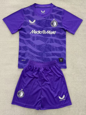 25-26 Feyenoord Purple Goalkeeper Kids Soccer Jersey