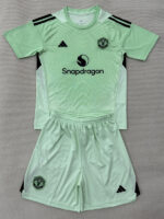 25-26 Man Utd Light Green GoalKeeper Kids Soccer Jersey