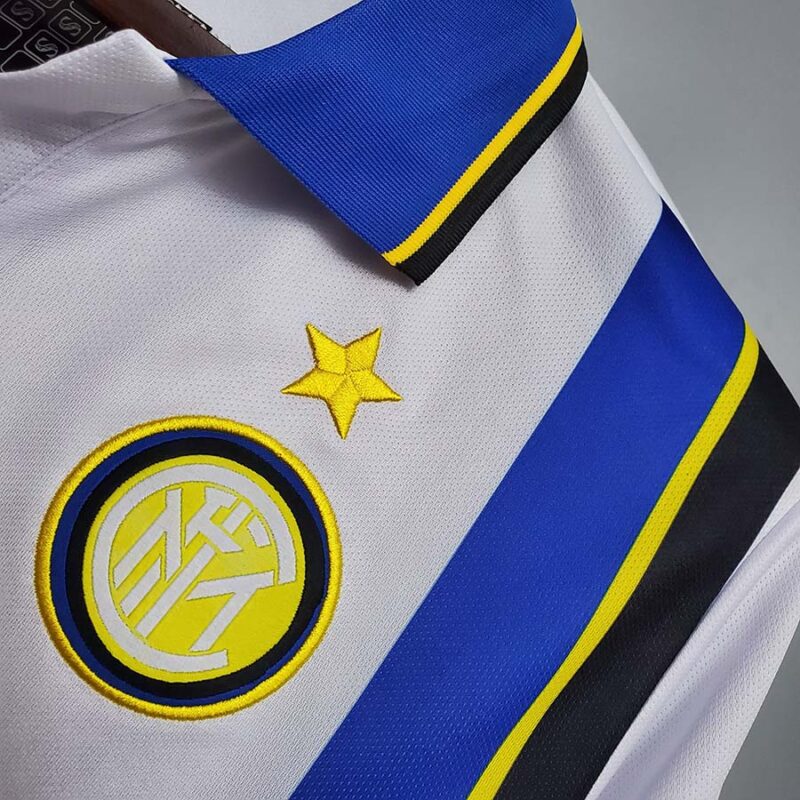 1997-1998 INT Away White Retro Soccer Jersey - Image 6