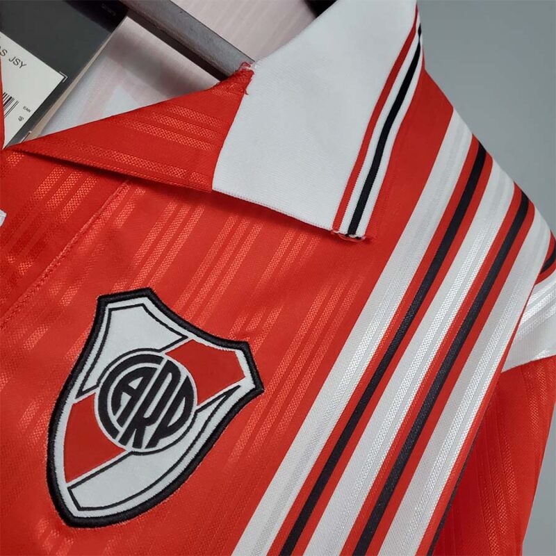 1995-1996 River Plate Away Red Retro Soccer Jersey - Image 5
