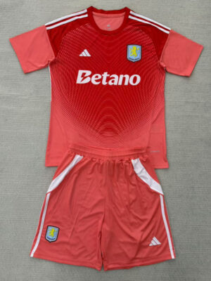 25-26 Aston Villa Orange Goalkeeper Kids Soccer Jersey