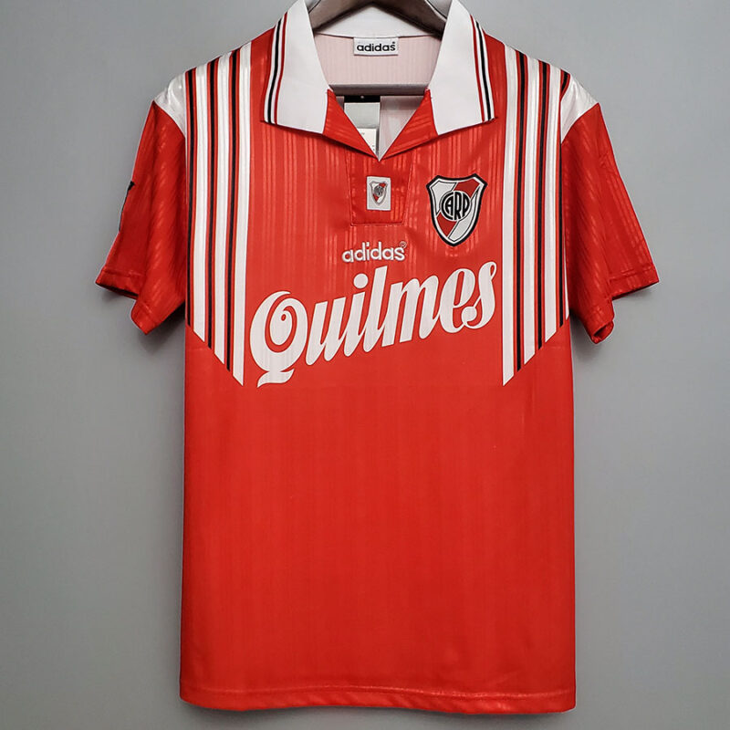 1995-1996 River Plate Away Red Retro Soccer Jersey
