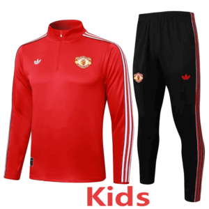 25-26 Man Utd Red Kids Half Pull Tracksuit #E2596(童装)(半拉链)