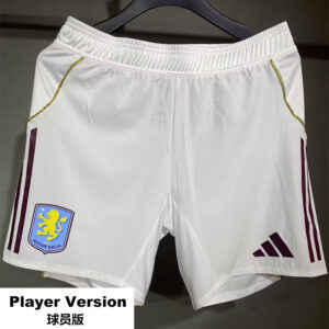 25-26 Aston Villa Home Player Version Shorts Pants (High Quality)(球员短裤)