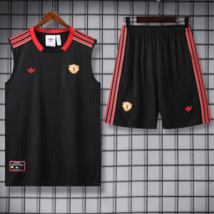 25-26 Man Utd Black Tank top and shorts suit