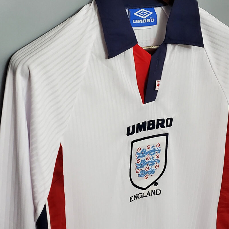 1998 England Home Retro Long Sleeve Soccer Jersey (长袖) - Image 3