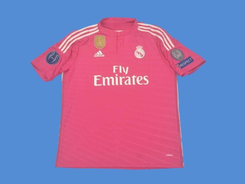 2014-2015 RMA Away Pink Retro Soccer Jersey - Image 6