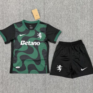 25-26 Sporting Lisbon Black Green Kids Soccer Jersey