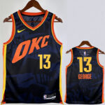 23-24 OKC Thunder GEORGE #13 Dark Blue City Edition Top Quality Hot Pressing NBA Jersey