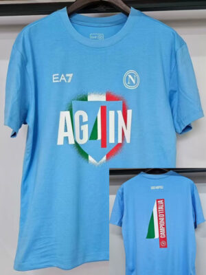 25-26 Napoli Lake blue 4 Times Champion T-Shirt (湖蓝色)