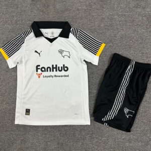 25-26 Derby County Home Kids Soccer Jersey