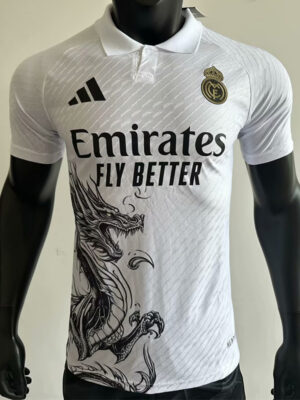 25-26 RMA White Special Edition Player Version Training Shirts 龙(翻领)