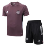 25-26 Man Utd Grey purple Training Short Suit #D25126