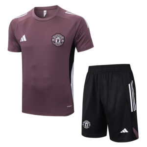 25-26 Man Utd Grey purple Training Short Suit #D25126