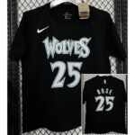 T178 Wolves ROSE #25 Black High Quality Casual T-Shirt