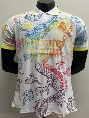 25-26 RMA White Special Edition Player Version Training Shirts (翻领龙)