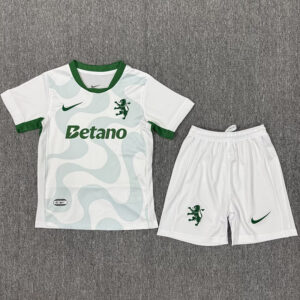 25-26 Sporting Lisbon White Kids Soccer Jersey