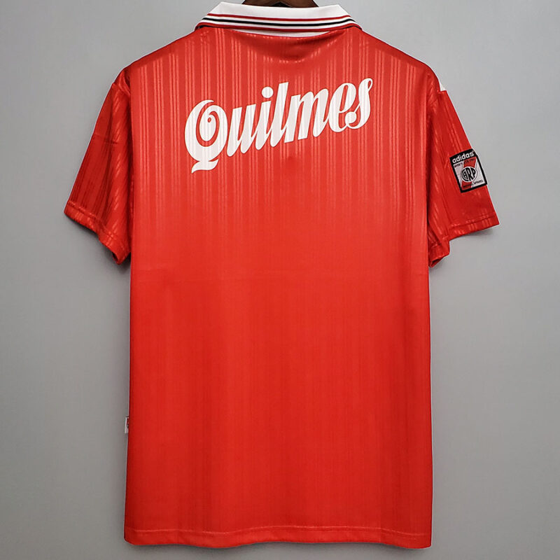 1995-1996 River Plate Away Red Retro Soccer Jersey - Image 2