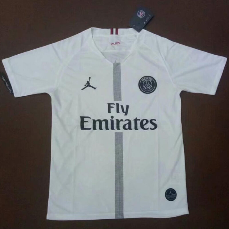2018-2019 PSG Paris Jordan White Retro Soccer Jersey - Image 2
