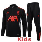 25-26 LIV Black Kids Half Pull Tracksuit #E2535(童装)(半拉链)