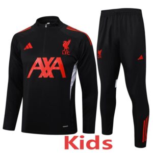 25-26 LIV Black Kids Half Pull Tracksuit #E2535(童装)(半拉链)
