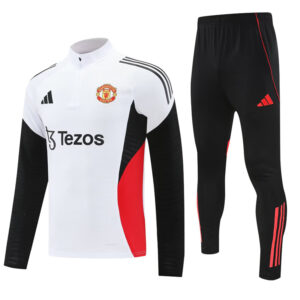 25-26 Man Utd White Half Pull Tracksuit (半拉链)