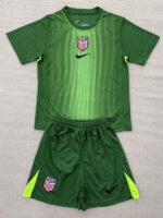 25-26 USA  Green Goalkeeper Kids Soccer Jersey