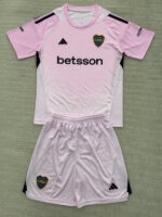 25-26 Boca Juniors Pink GoalKeeper Kids Soccer Jersey