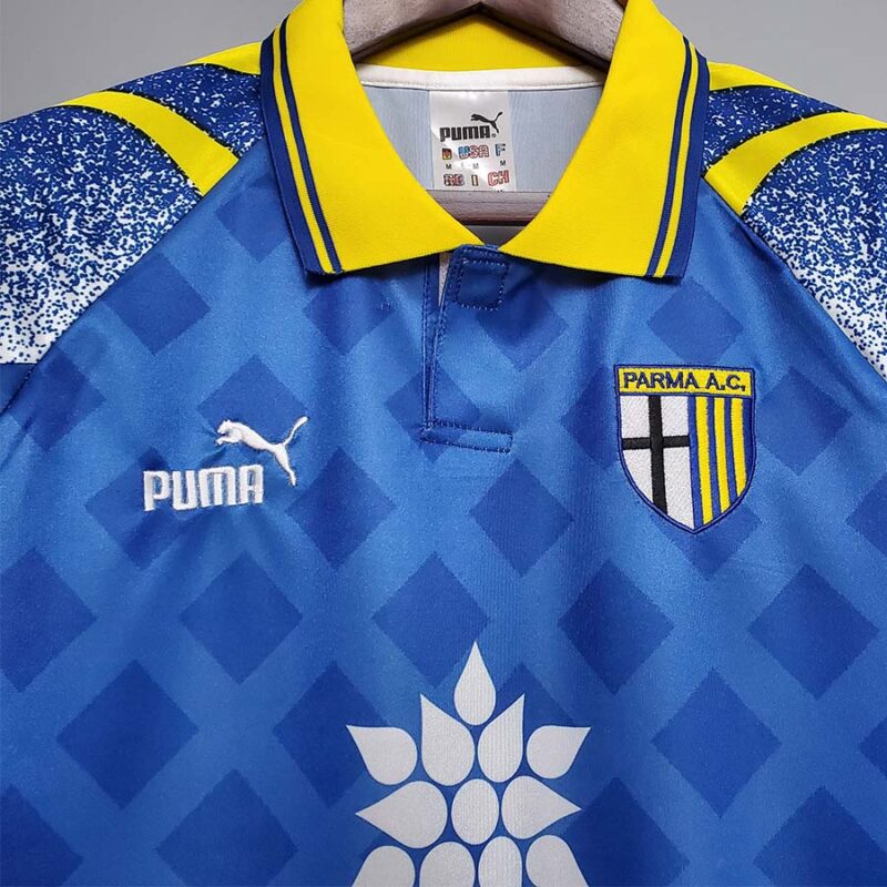 1995-1997 Parma Blue Retro Soccer Jersey - Image 4