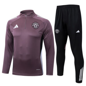 25-26 Man Utd Grey purple Half Pull Tracksuit #B2550(半拉链)
