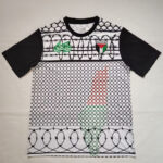 Palestina FC Grey Black Retro Soccer Jersey (铁丝网)