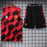 25-26 Man Utd Red black Tank top and shorts suit