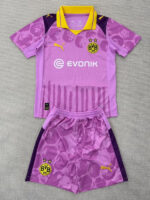 25-26 Dortmund Pink Goalkeeper Kids Soccer Jersey