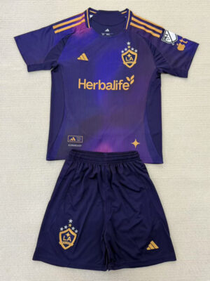 25-26 LA Galaxy Purple Away Kids Soccer Jersey #带章