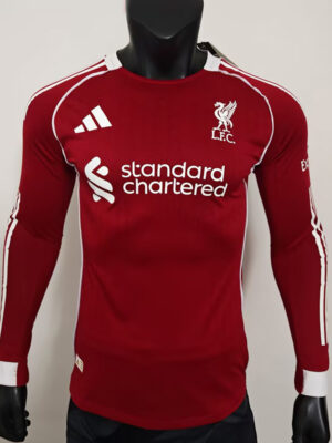 25-26 LIV Home Long Sleeve Player Version Soccer Jersey (长袖球员)