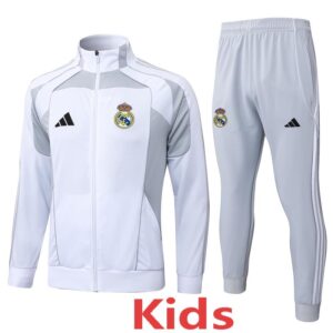 25-26 RMA White grey Kids Jacket Tracksuit #E25100(童装)